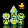 Cusdie Dados de Animal para DnD Resina Fofa Conjunto de 7 Peças D4 D6 D8 D10 D% D12 D20 Dados Poliedros para Jogos de Tabuleiro de RPG D&D