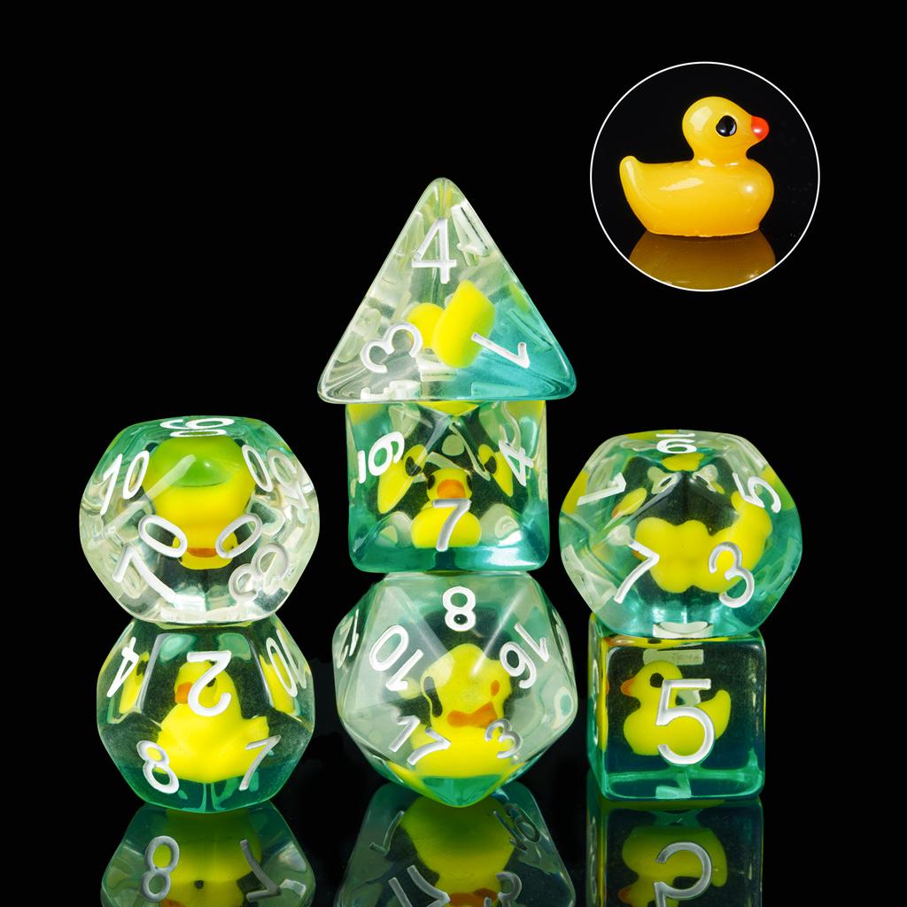 Cusdie Dadi Animali DnD Carini Resina 7 Pezzi Vari D4 D6 D8 D10 D% D12 D20 Set di Dadi Poliedrici per Giochi di Ruolo D&D Giochi da Tavolo