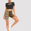 Mode Luipaardprint Dames Short Casual Slangenprint Fitness Short Voor Dame Dames Hoge Taille Casual Biker Short Femme