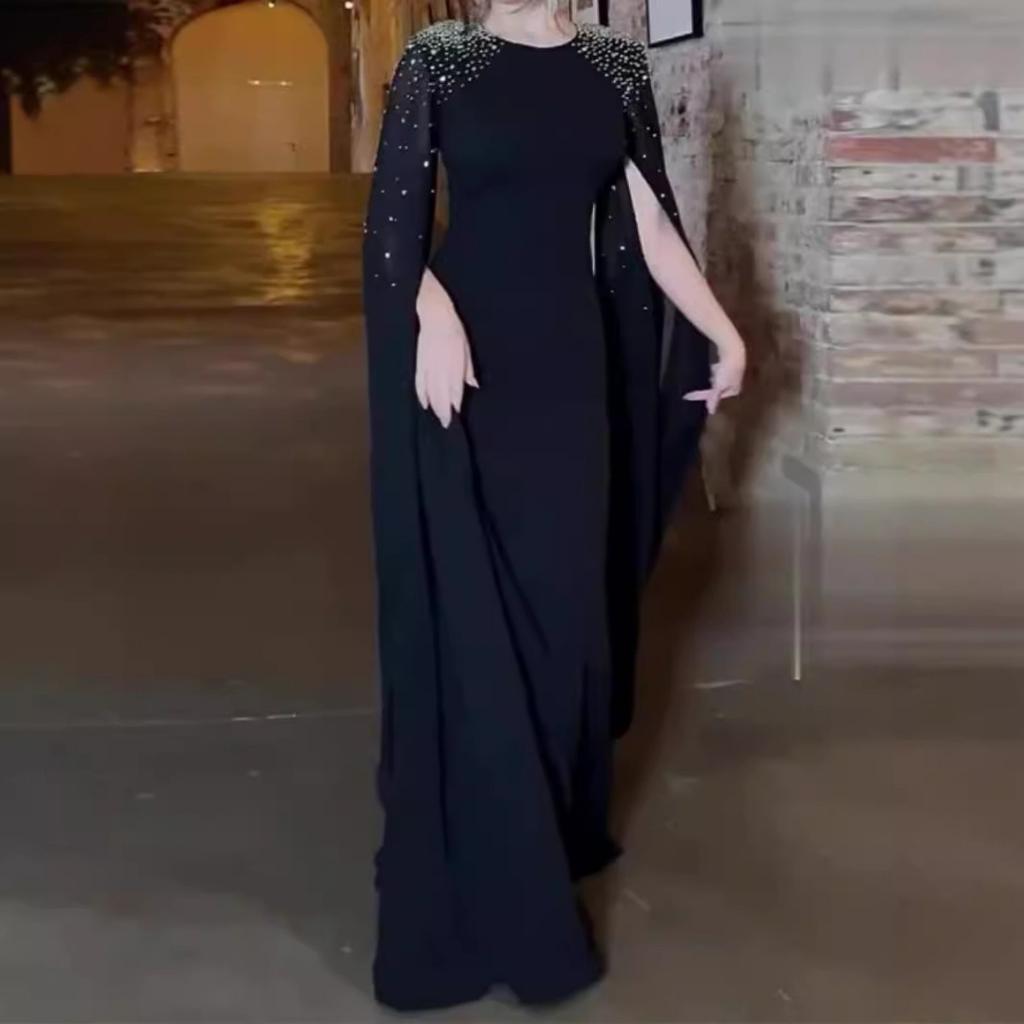 Fall Winter New Hot Drilling Evening Dress, Women's Formal Party Dress for Crossborder Export