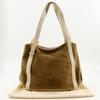 LOEWE anagram Shoulder Bag Brown Suede Women Used
