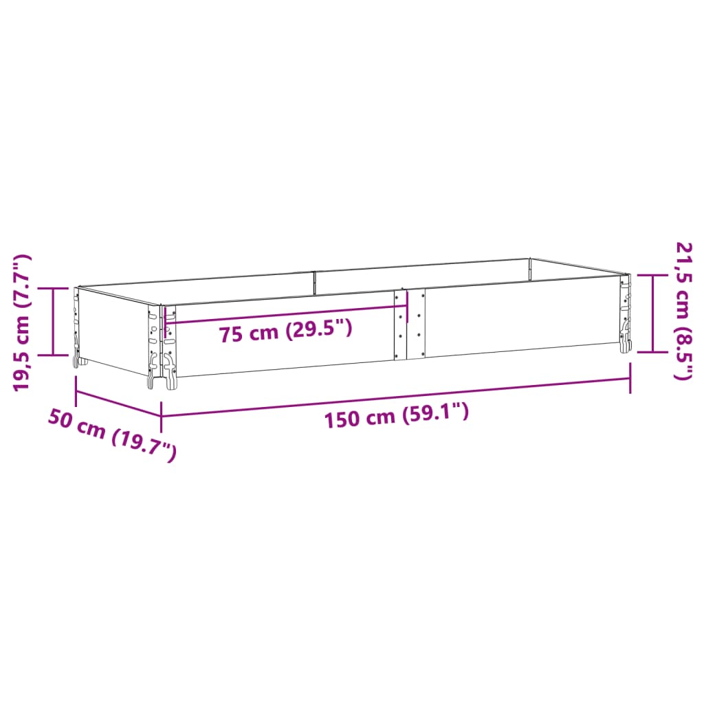 Vidaxl Nadstawka Paletowa, Szara, 150X50 Cm, Lite Drewno Sosnowe