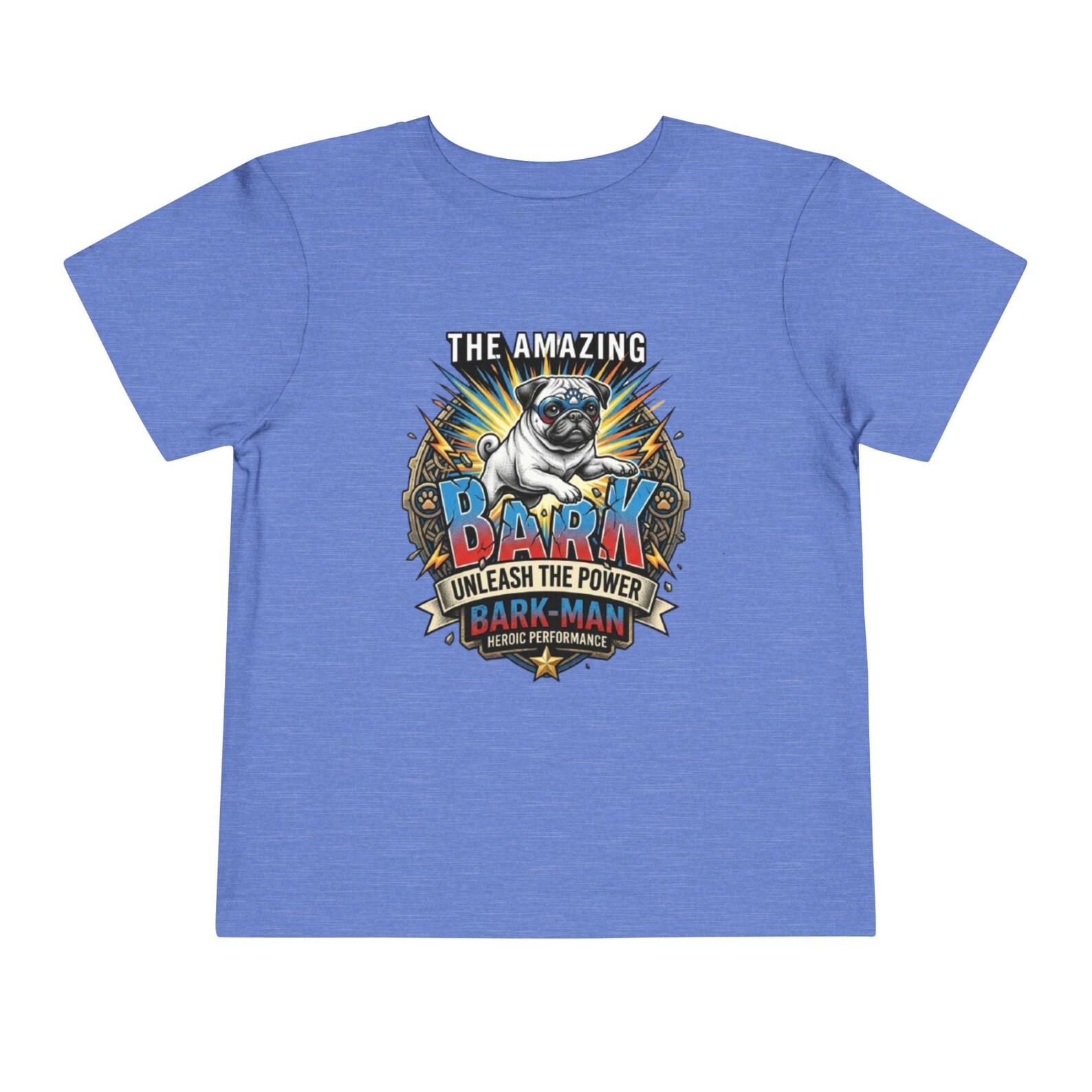 Barkman Pug Superhero Unisex Tee | Comic Dog Unleash Power Shirt 140
