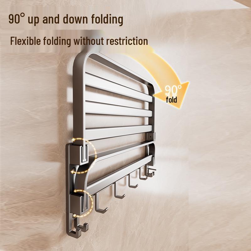 Gun Gray No-Drill Bathroom Towel Rack & Toilet Storage Set