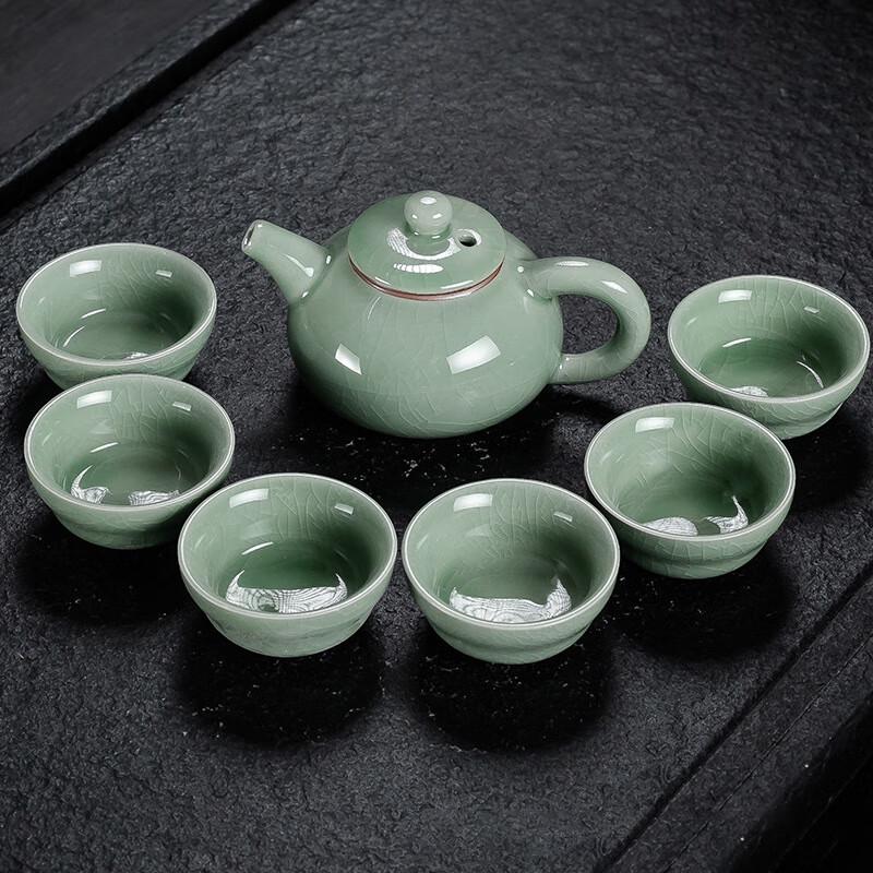 7-Piece Hand-painted Ceramic Gongfu Tea Set