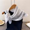 Polka Dot Cashew Herringbone Pattern Cotton And Linen Small Square Scarf Silk Scarf Imitation Velvet Headscarf Shawl Sun Protection Scarf
