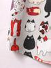 Oversized Loose Short Sleeve Cartoon Cat Print Hawaii Beach Summer Men Shirt Student Couples Fashion Casual Mens Clothing Trends