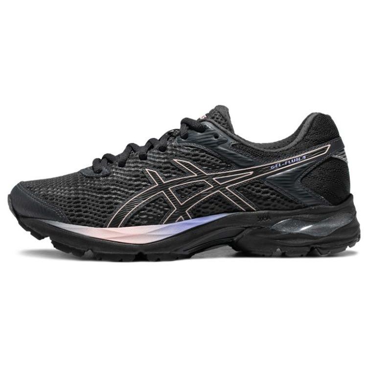 Asics Gel-Flux 4 Comfortable Mesh Synthetic Leather Durable Breathable Low-Top Casual Running Shoes Women Sneaker Black 1012A523-004