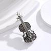 Insignia de Pin de Violín Broche de Violín de Pedrería Cristal Metal Pines de Solapa Impresionante Broche en Miniatura para Mujeres Hombres Ropa Sombreros Insignias Accesorios de Joyería