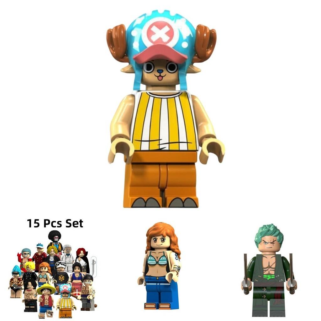 Set Of 15 One Piece Pirate Building Blocks Chopper Luffy Zoro Robin Franky And More!