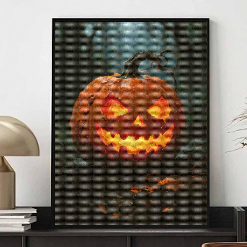Halloween pumpkin glow diamond painting kit handmade diy painting home decoration painting