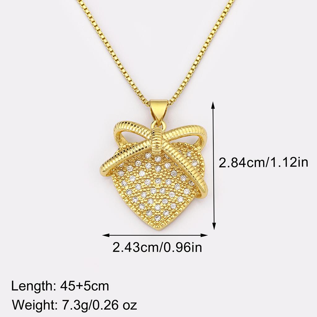 Nidin Hot Sale Heart Shape Inlaid Shiny Crystal Zircon Pendant Necklace 3 Styles For Women Female Wedding Party Jewelry Gifts