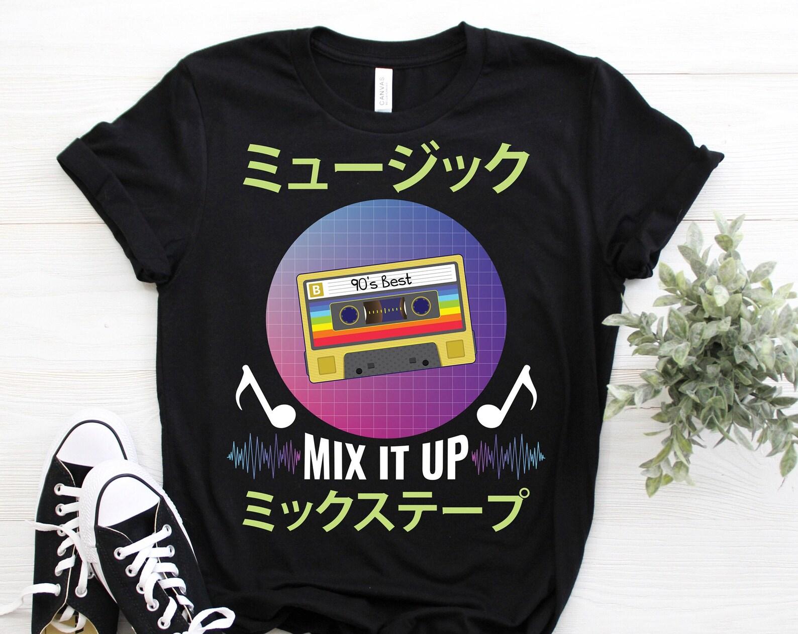 90 s 1990 Music Cassette Tape Vaporwave Japanese Style Party Vintage Costume T-Shirt, Otaku Anime Manga Kawaii, Japan Style Culture Gifts, 160