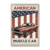 Racing Car Retro Style Metal Decorative Painting for Garage Room Decor