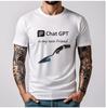 ChatGPT T-Shirt | Human and Robot Friendship Geek Gift Artificial Intelligence Lover Futuristic Techwear AI Men's Cotton T-shirt
