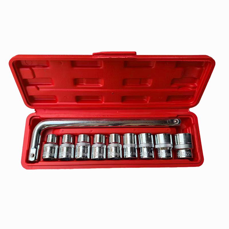 10-Piece Chrome Vanadium Steel Socket Set for Auto and Household Repair