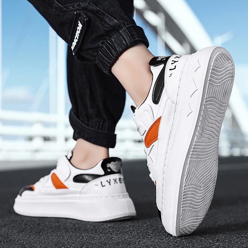 Men's thick soled height increasing white shoes four season new casual shoes soft sole walking shoes student sports board shoes