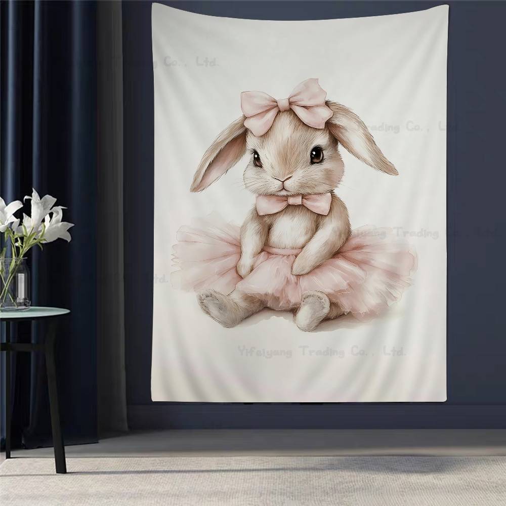 

Cute Ballerina Bunny Ballet Animal Chart Tapestry Home Decoration Hippie Bohemian Decoration Divination Wall Hanging Home Decor 74x94cm(29x37in)