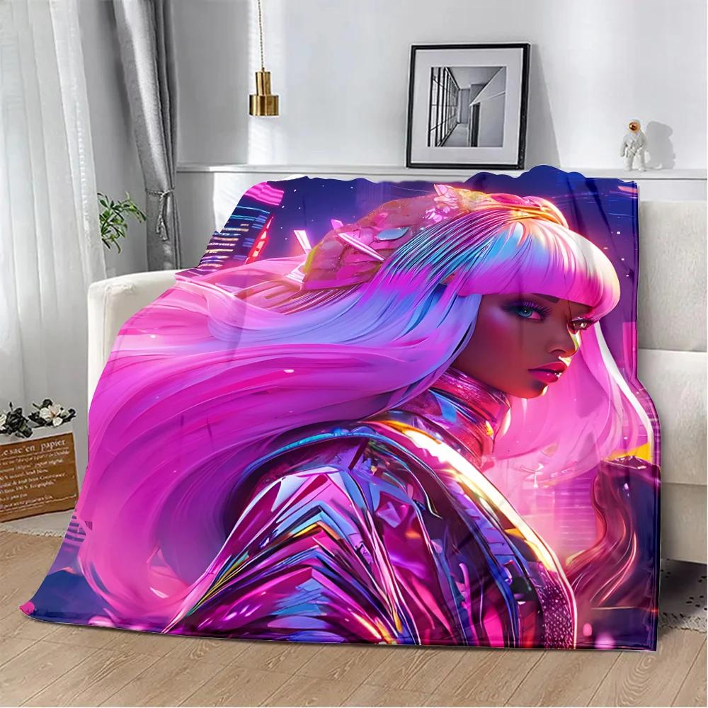 New Nicki Minaj Rapper Pink Friday 2 Printed Blanket Picnic Blankets Warm Blanket Soft and Comfortable Home Travel Birthday Gift