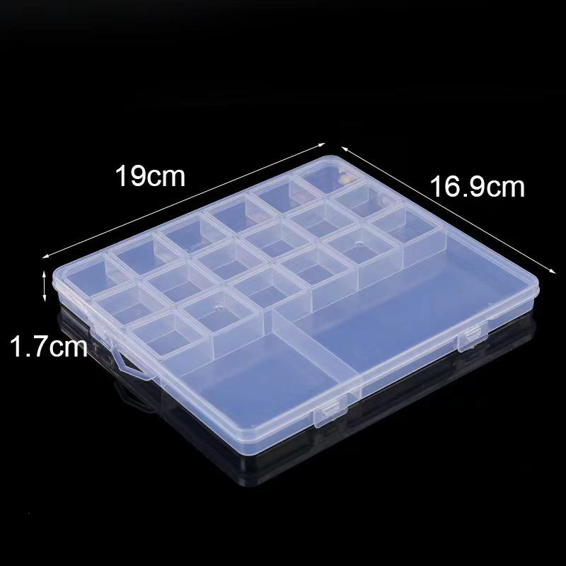 Multisize Anti-Stringing Grid Storage Box for Jewelry and Parts with Slotted Beaded Compartments