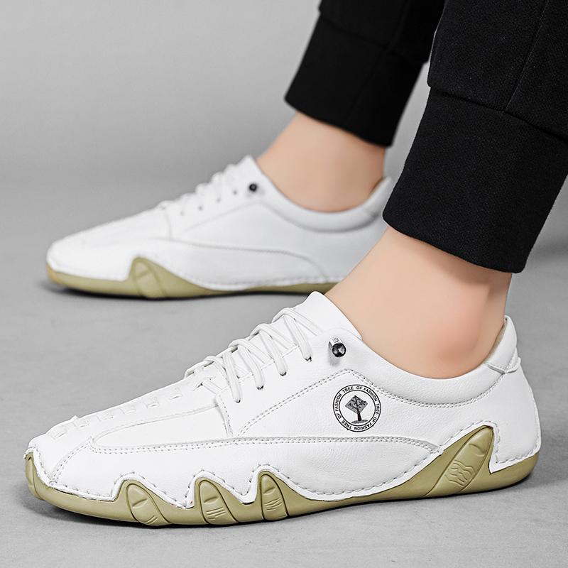 Fashion Lace Up Oxford Shoes Fashion Casual Leather Handmade Brand Men Men Flats Soft Outdoor Business Shoes Man Formal Dress Footwear