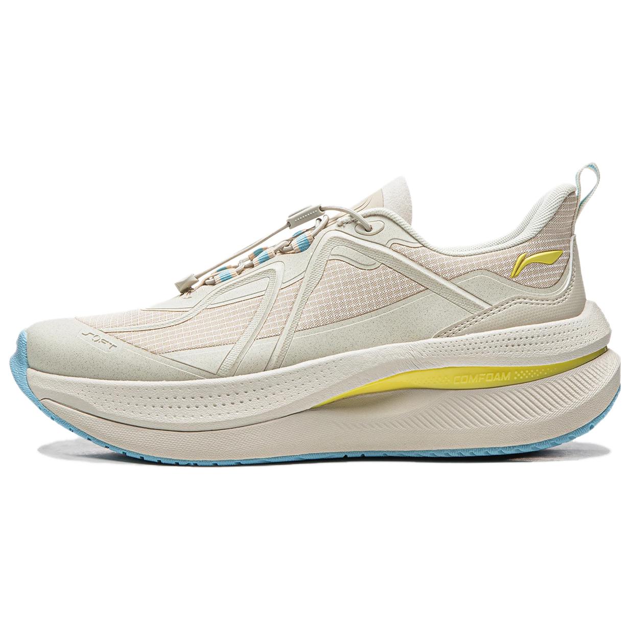 Li-Ning Soft Go Max Simple Comfortable Lightweight Rebound Low-Top Casual Shoes Women sneaker White Gray AGLW092-2 35.5