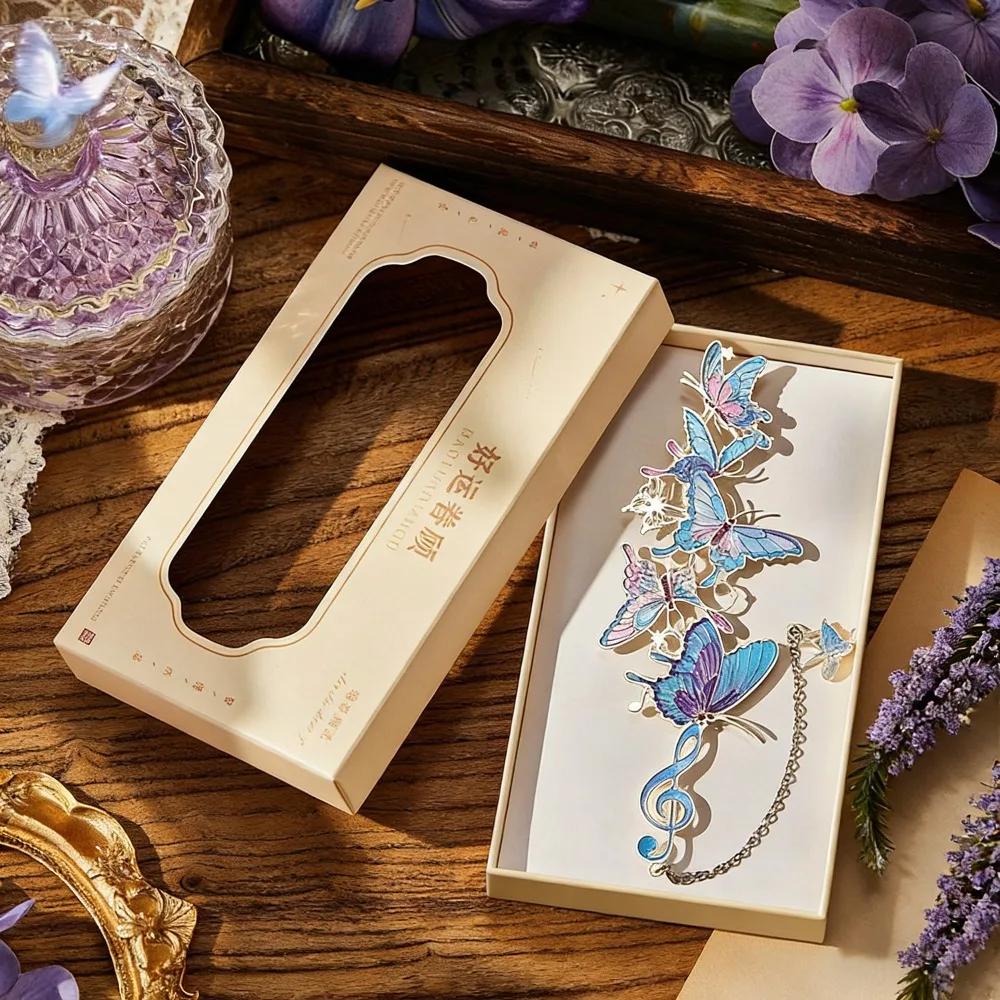 

Colorful Design Butterfly Metal Bookmark Butterfly Shape Exquisite Craftsmanship Reading Accessory Retro Style Metal Stationery синій