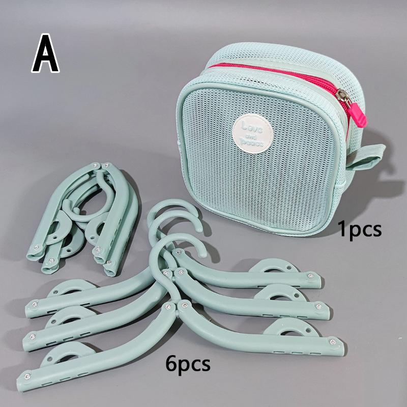 

19 Pcs Foldable Nonslip Clothes Hangers With 12 Clips Travel Drying Rack 6 Hangers Portable Set Mesh Storage Bag For Laundry