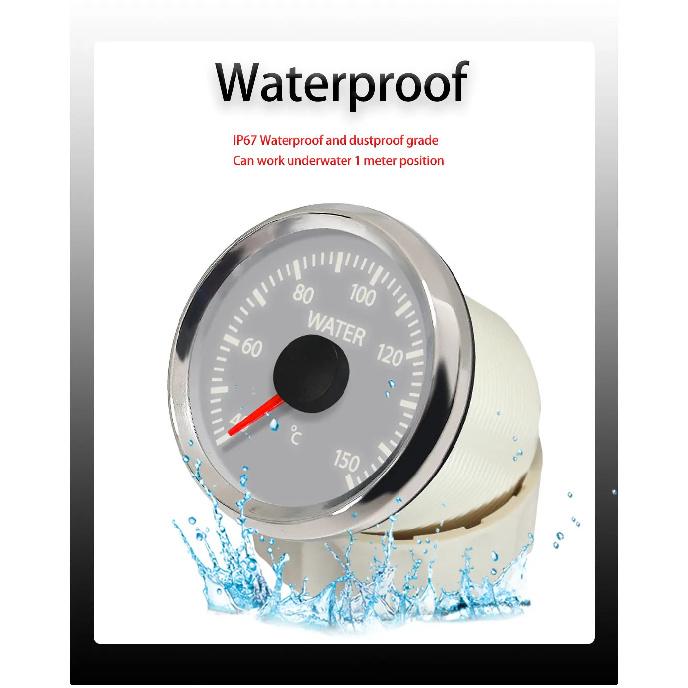RHAXEL 52mm Wi-Fi Water Temp Gauge 40-150℃ Meter Compatible with All Types or Ranges Ohm Signal Sensor 12V 24V for Auto