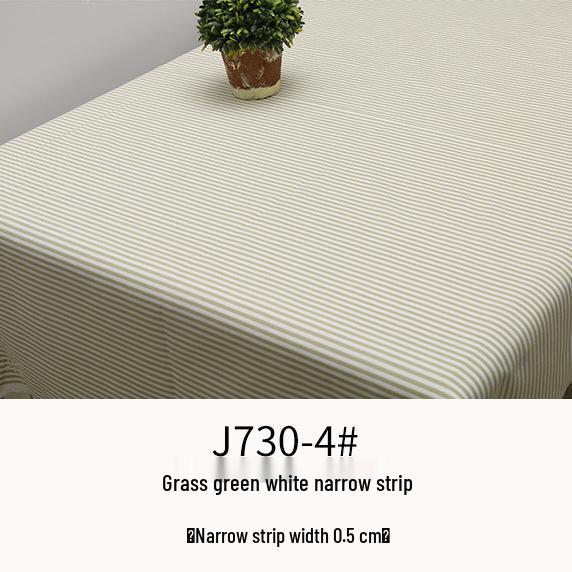 Plaid Cotton Linen Tablecloth and Cushion Fabric Set
