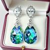 Fashionable, luxurious, and shiny women's hanging earrings - suitable for banquets, weddings, and parties to wear