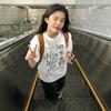 Oversized Cotton Graphic Tee Women Men - Plus Size Loose Fit Short Sleeve T-Shirt In Black White Streetwear Style