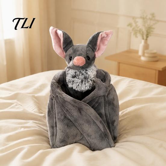 Unique Collectible Doll Halloween Bat Plush Toy, Cute Stuffed Animal for Desk Holiday Party Ornament Shelf, Soft Spooky Party, Festive Gift Kids Dark