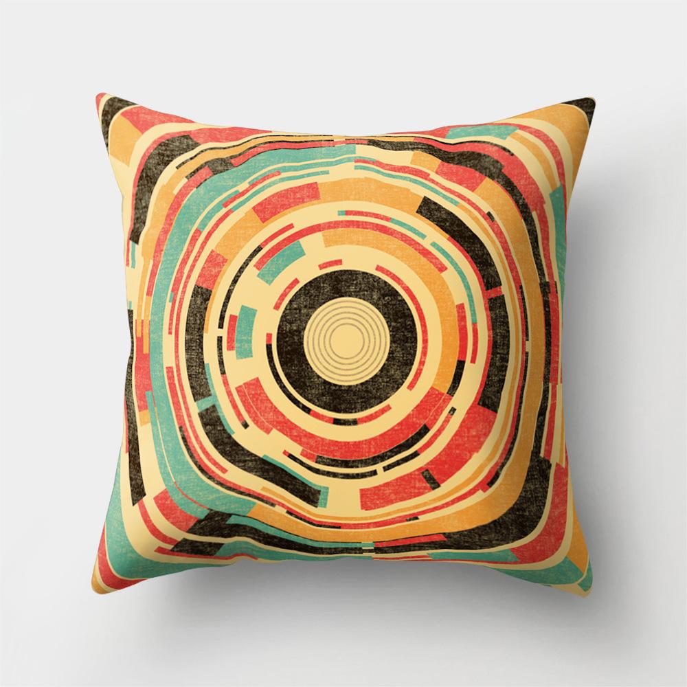 Car Waist Pillow Sofa Pillow Case Cartoon Sunrise Pattern Car Cushion Yiwu Pillow