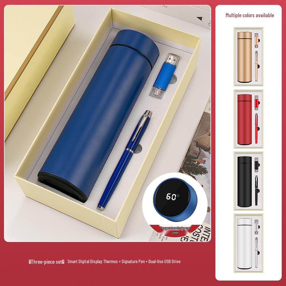 High-End Dragon Boat Festival Gift Set: Insulated Cup, Neck Massager, and Umbrella