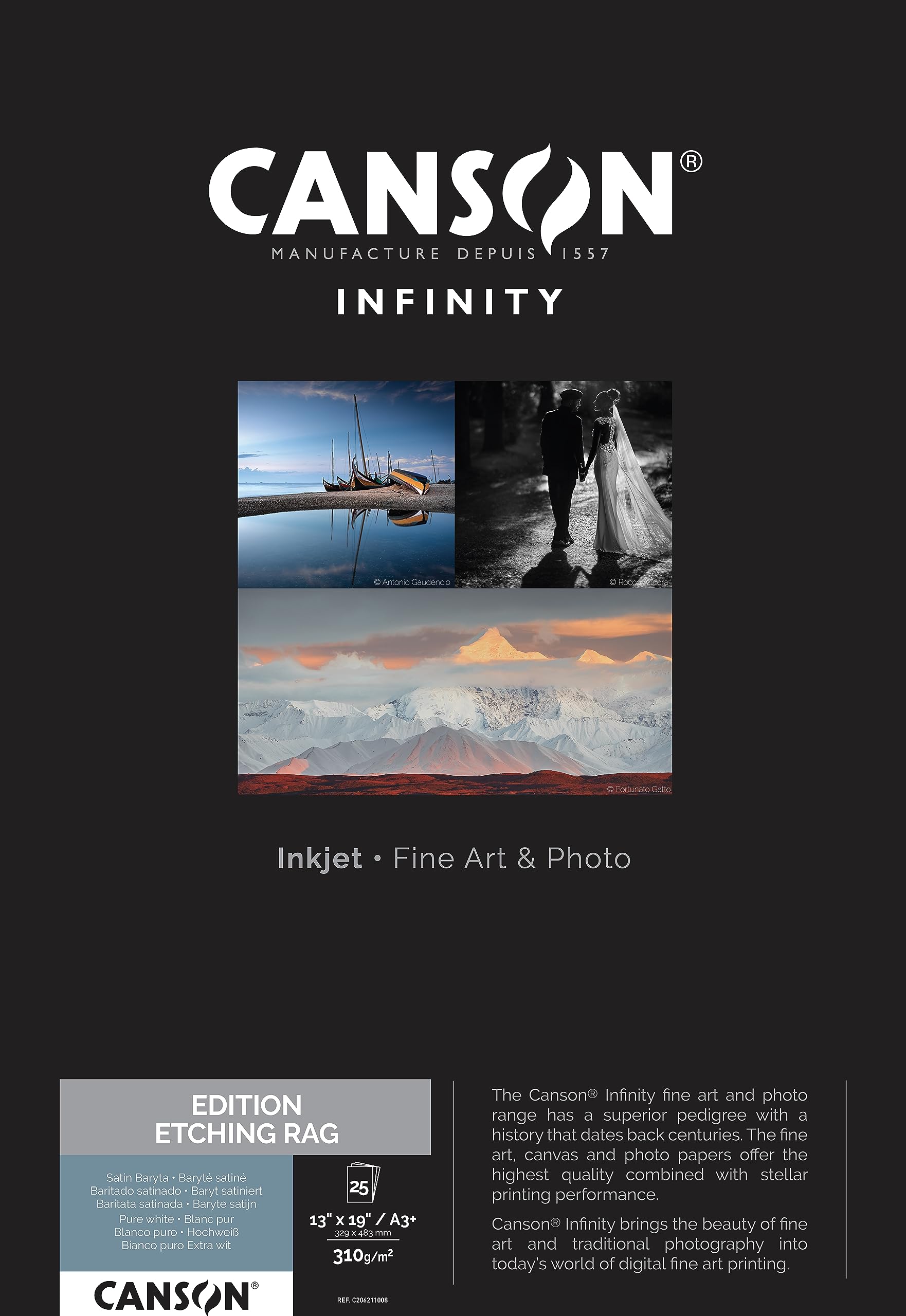 

Canson Infinity Edition Etching Rag Photo Paper, A3 Nobi, 25 Sheets, 6211008 [Officially Imported]