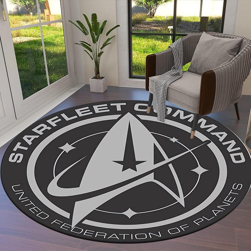 1pc Starfleet Command Emblem Round carpet, Made of Polyester,Perfect for Decorating Office Chairs, Living Rooms,Vibrant Decorative Rug