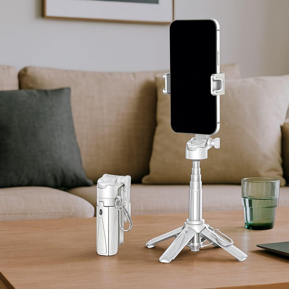 3 in 1 Mini Telescopic Selfie Stick Extendable Selfie Stick Tripod Bluetooth Selfie Stick  Travel