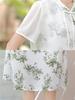Elegant Loose-Fit Chiffon Dress with Wide-Leg Skirt for Middle-Aged and Elderly Women