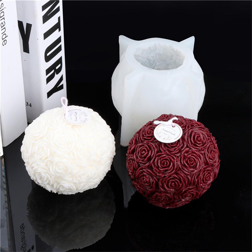 DIY Rose Ball Ball Shape Candle Wax Mold Silicone Mold 3D Aroma Candle For Craft Enthusiasts Aromatherapy Gift Giving
