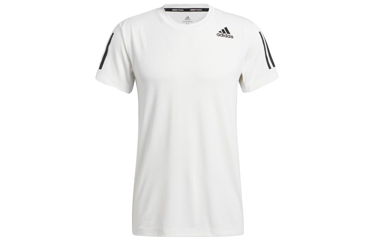 

Adidas T Shirts Men s White Crew Neck Moderate Straight Fit GT8267 S