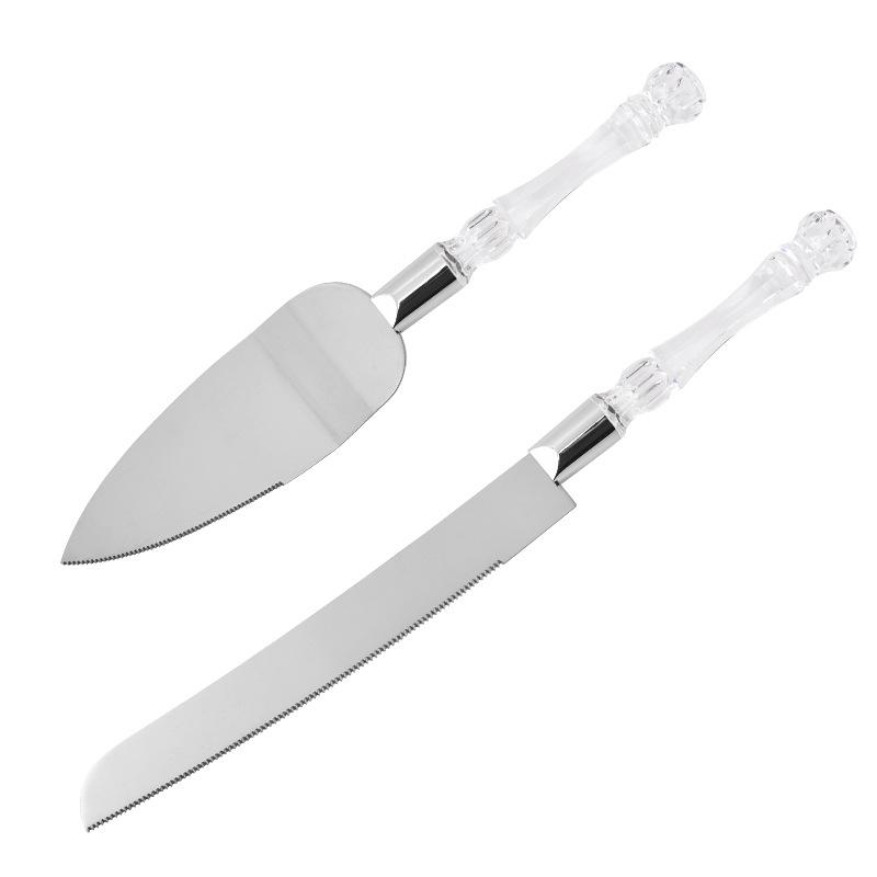 Stainless Steel Cake Knife and Spatula Set - Elegant Wedding Gift & Baking Tool