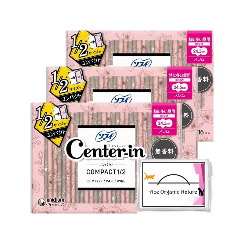 

[Bulk purchase] Sophie center in compact 1/2 Unscented Particularly common during the day 24.5cm with wings 245 16 pieces x 3 pieces set (Total 48