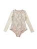 Chic Lace Patchwork Long Sleeve Bodysuit: Women's Mesh Hollow-Out Sexy Top