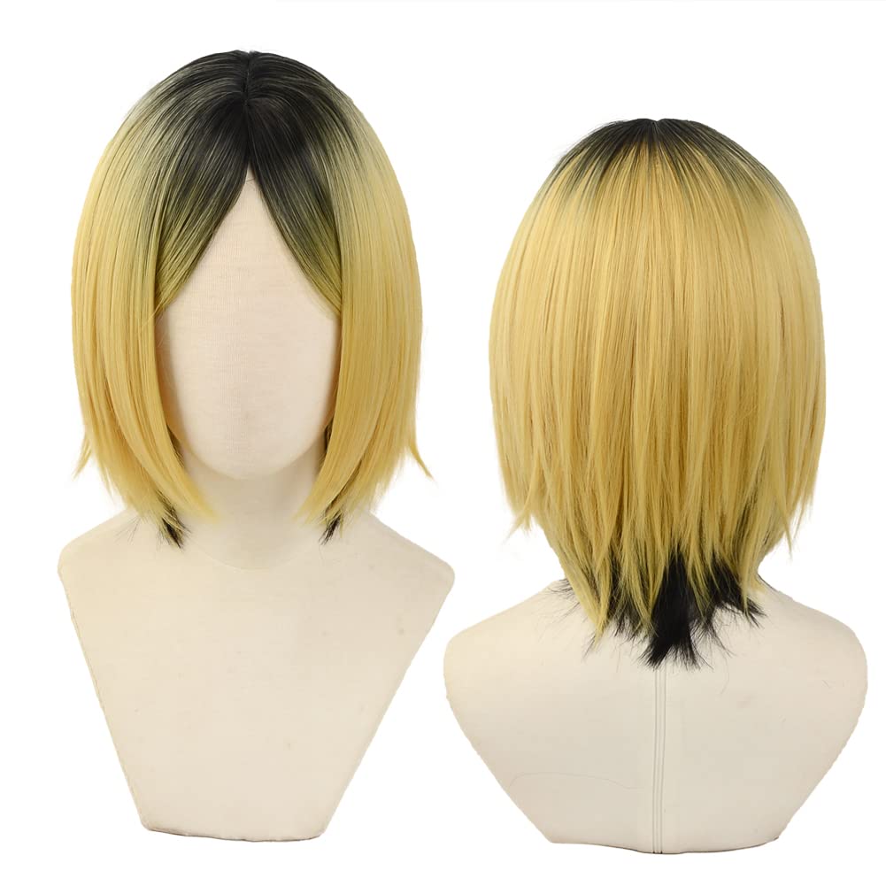SUNXXCOS Haikyu!! Heat-Resistant Wig, Costume Accessory, Festival Wig (Kazume Kenma (Dyed))