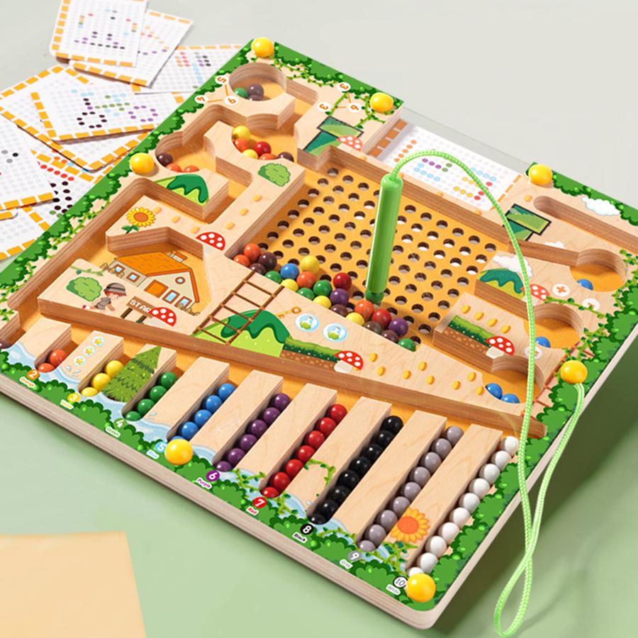 Magnetic Sorting Games Montessori Puzzle Toys Maze Board Learning Color Counting Number Classification Wooden Educational Toy