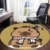 1pc Winter Scarf Capybara Carpet for Office Non-Slip, Round Carpet, Soft & Comfortable, Carpet for Office, Lightweight Round Floor Mat
