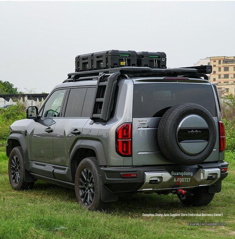 Touareg-Compatible Fangcheng Bao 5 Roof Rack: Expandable Folding Ladder & Small Backpack Platform