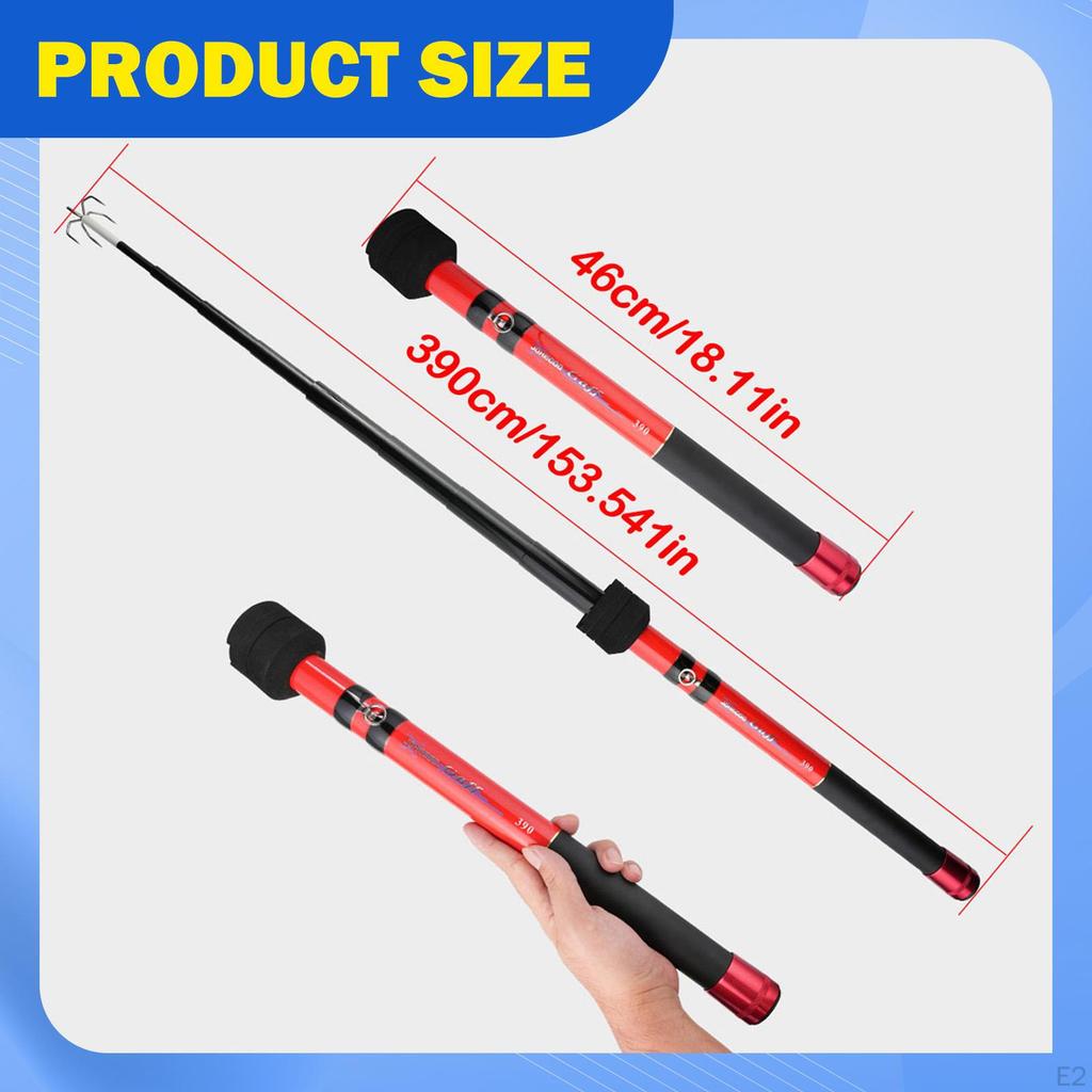 Telescopic Fishing Gaff Extendable Cuttlefish Trolley Hook Boat Stainless Steel Fish