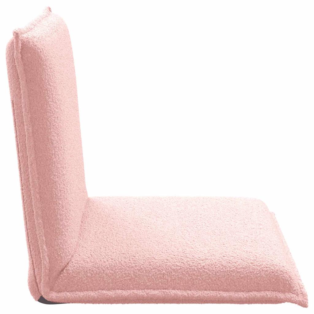 Adjustable Footstool Pink Faux Sheepskin